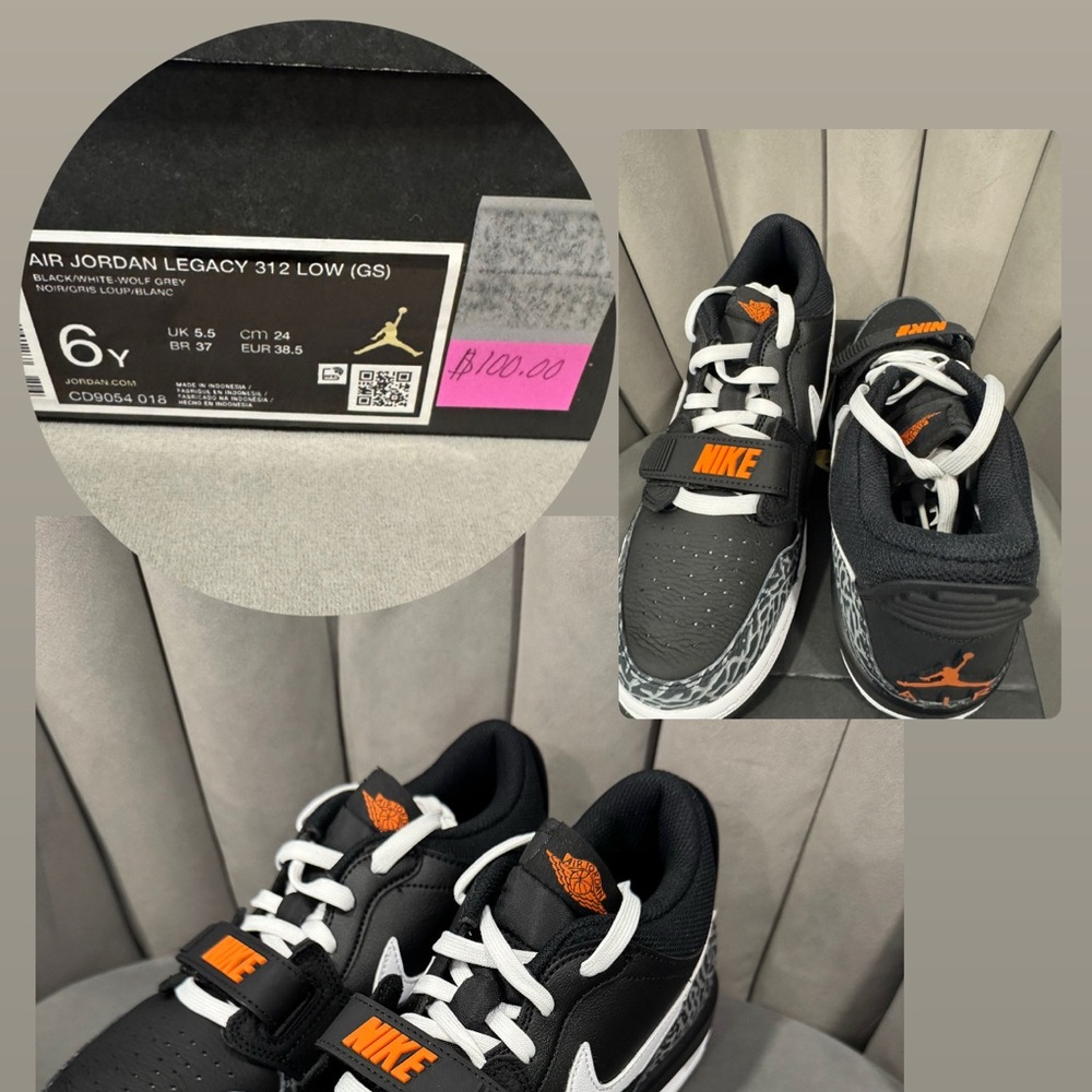 Nike Kids Sneakers - Black and Orange Accents